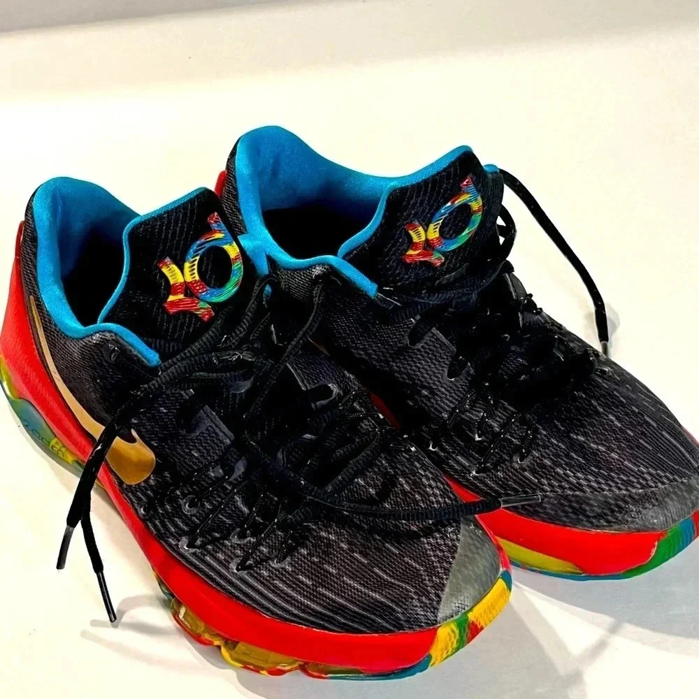 Nike KD8 GS Money Ball Multi color Basketballs Tennis shoes size 6.5Y red/blue
